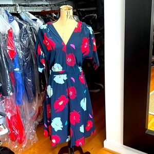 Tucker silk dress, beautiful, flower, pattern, size large